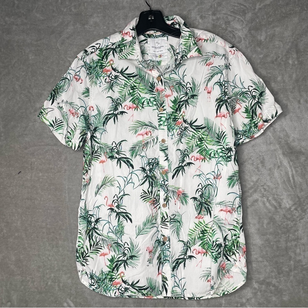 Denim and Flower Button Down Shirts Size Medium
